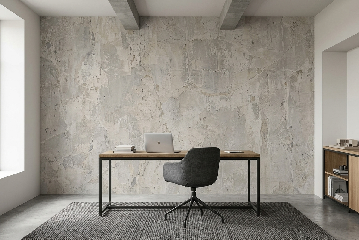Aged Concrete Plaster Wallpaper Minimalist Texture Wall Mural