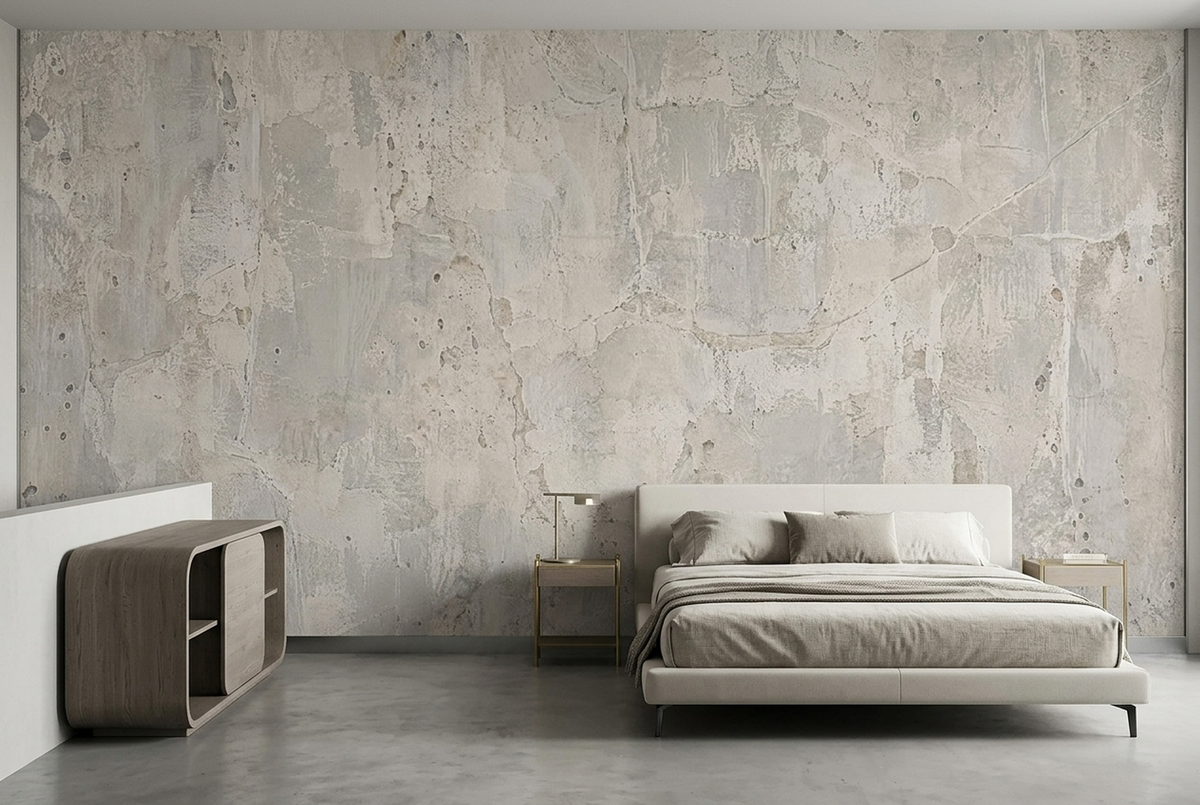 Aged Concrete Plaster Wallpaper Minimalist Texture Wall Mural