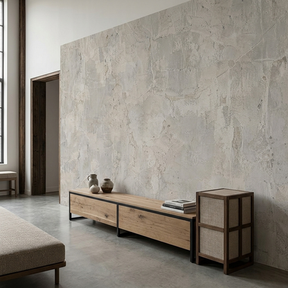 Aged Concrete Plaster Wallpaper Minimalist Texture Wall Mural