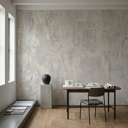 Aged Concrete Plaster Wallpaper Minimalist Texture Wall Mural