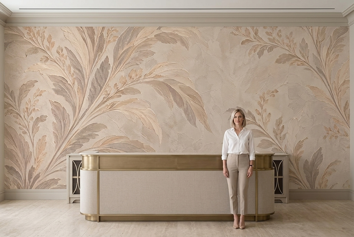 Delicate Botanical Branches Wallpaper Neutral Vintage Wall Mural