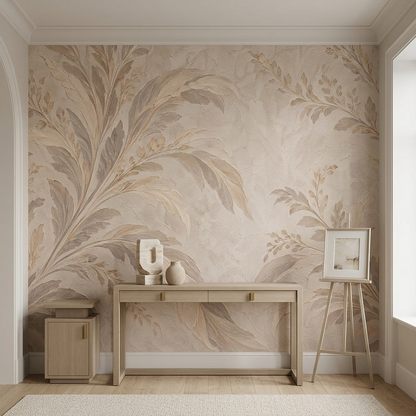 Delicate Botanical Branches Wallpaper Neutral Vintage Wall Mural