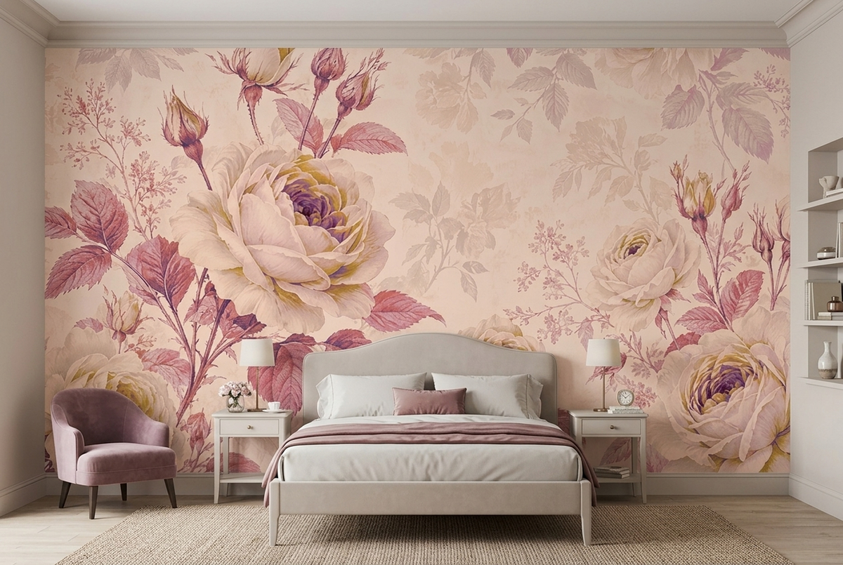 Cream Roses Wallpaper Romantic Floral Wall Mural