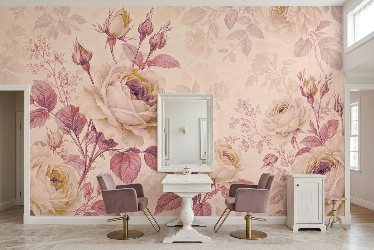 Cream Roses Wallpaper Romantic Floral Wall Mural