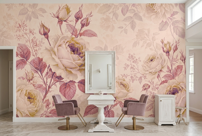 Cream Roses Wallpaper Romantic Floral Wall Mural
