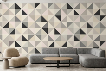 Triangle Grid Mosaic Wallpaper Contemporary Wall Mural