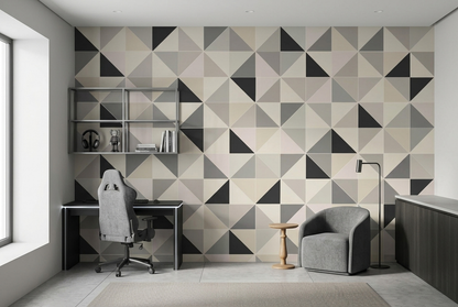Triangle Grid Mosaic Wallpaper Contemporary Wall Mural