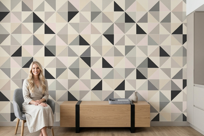 Triangle Grid Mosaic Wallpaper Contemporary Wall Mural