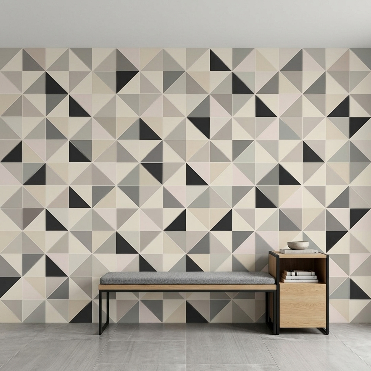 Triangle Grid Mosaic Wallpaper Contemporary Wall Mural