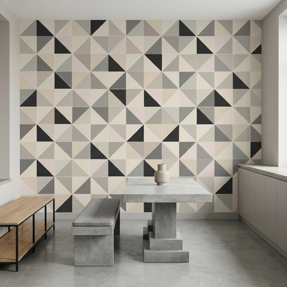 Triangle Grid Mosaic Wallpaper Contemporary Wall Mural