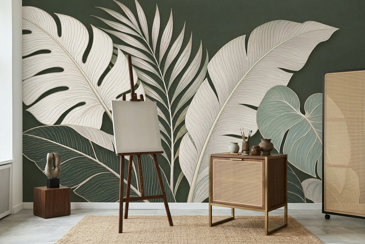 Tropical Leaves Wallpaper Modern Botanical Wall Mural