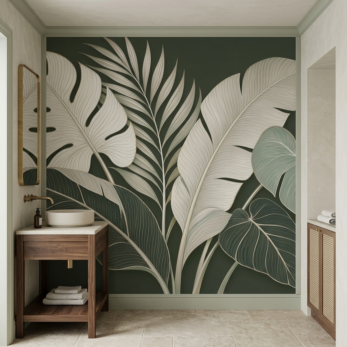 Tropical Leaves Wallpaper Modern Botanical Wall Mural