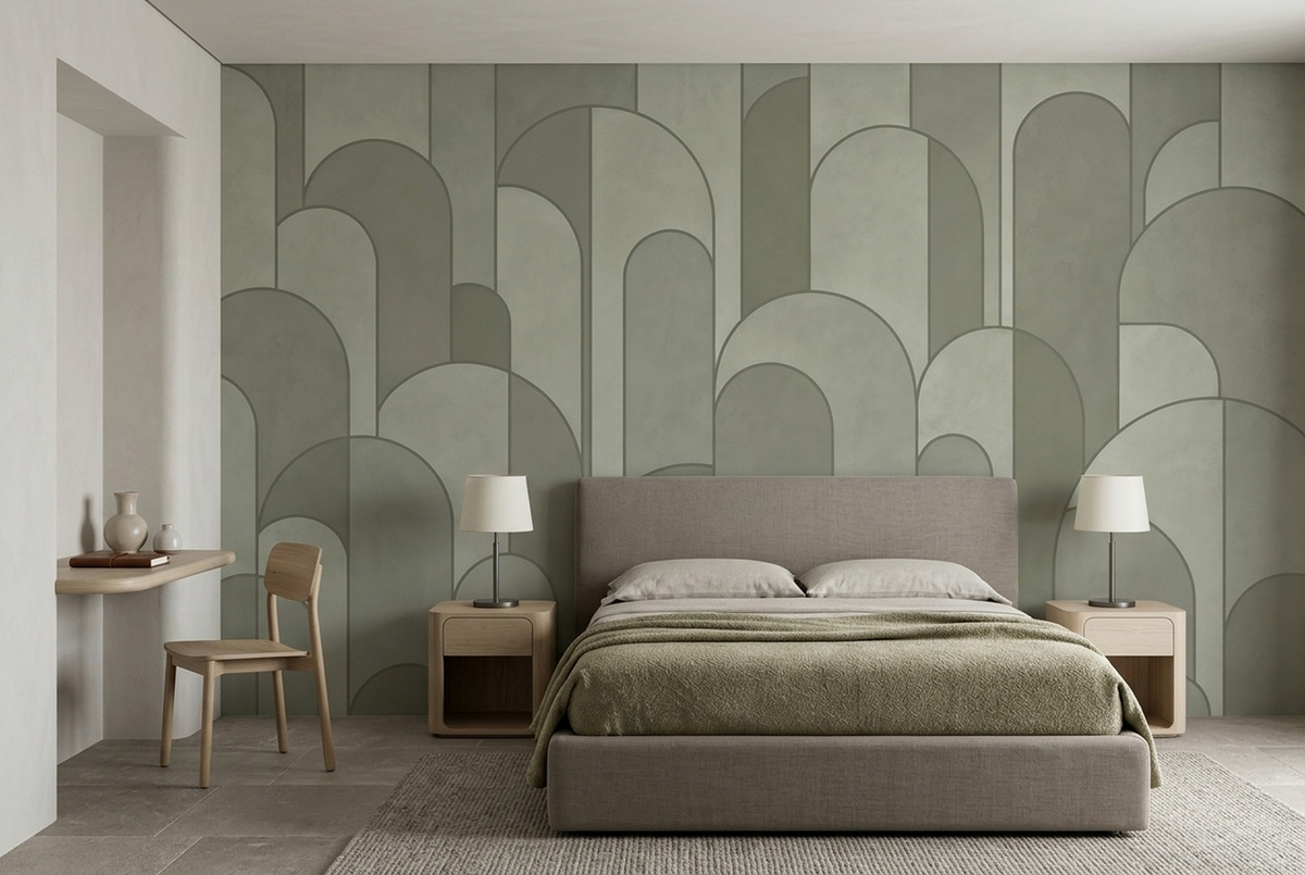 Stacked Arches Wallpaper Minimal Geometric Wall Mural