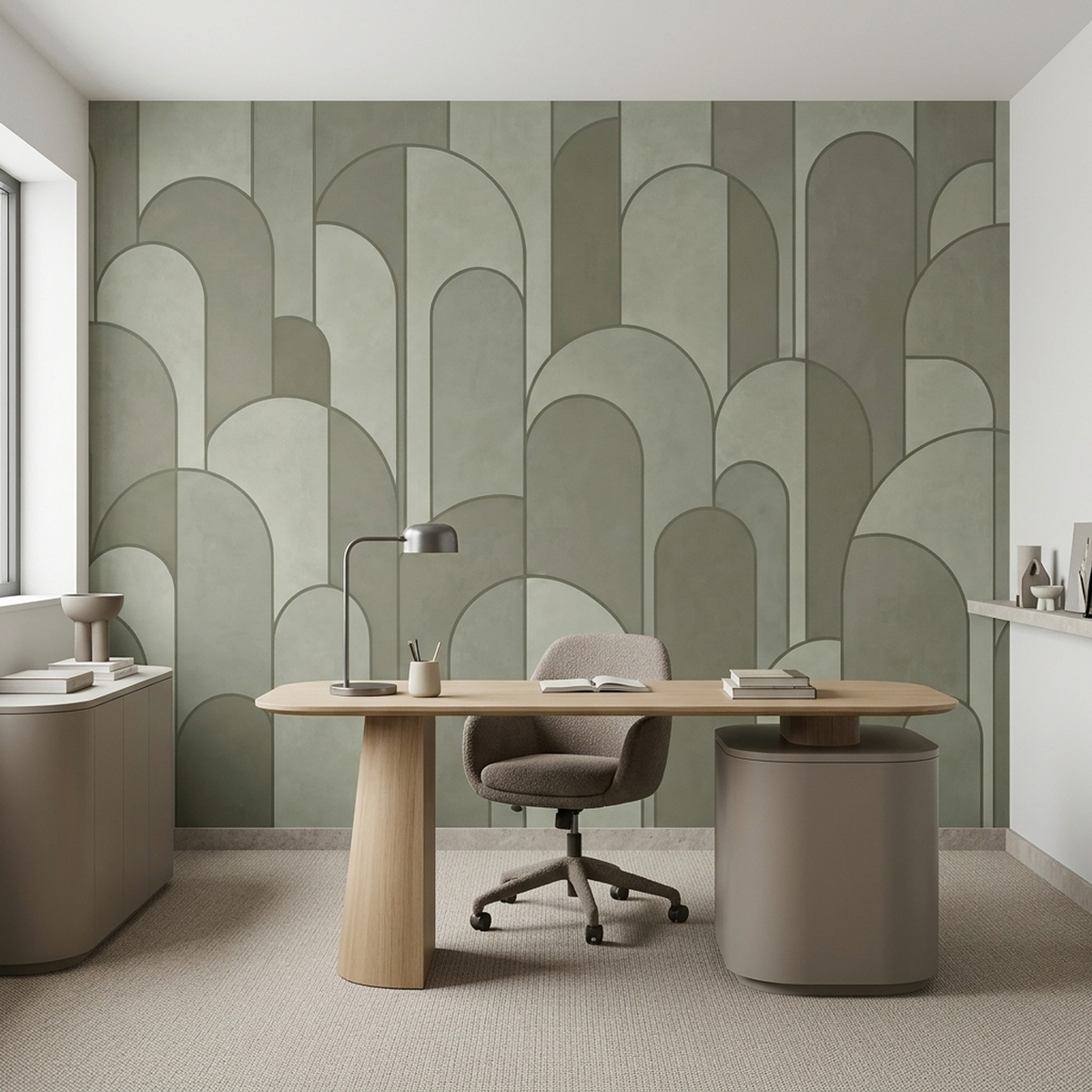 Stacked Arches Wallpaper Minimal Geometric Wall Mural