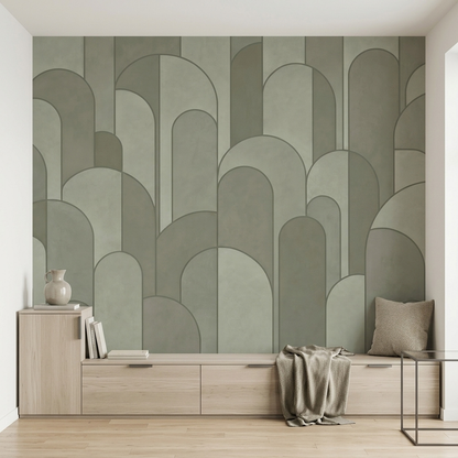 Stacked Arches Wallpaper Minimal Geometric Wall Mural
