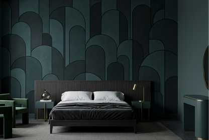 Rounded Arch Blocks Wallpaper Modern Geometric Wall Mural