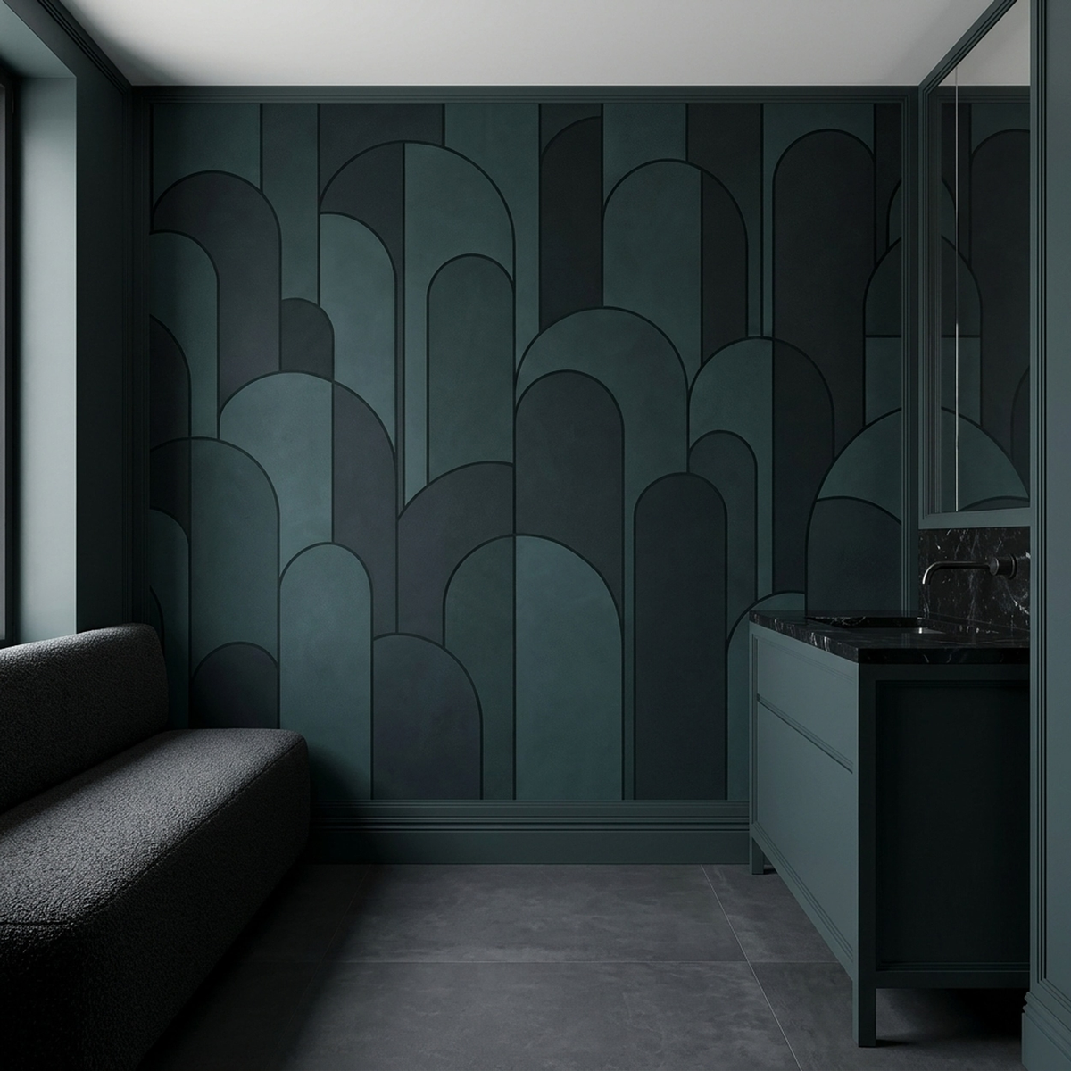 Rounded Arch Blocks Wallpaper Modern Geometric Wall Mural