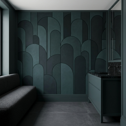 Rounded Arch Blocks Wallpaper Modern Geometric Wall Mural