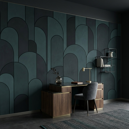 Rounded Arch Blocks Wallpaper Modern Geometric Wall Mural