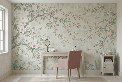 Blossoming Branches Wallpaper Chinoiserie Style Wall Mural