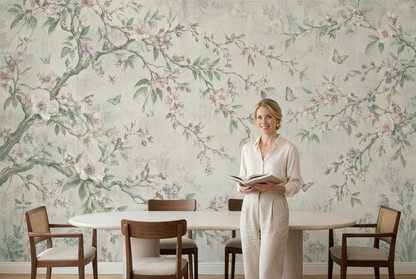 Blossoming Branches Wallpaper Chinoiserie Style Wall Mural