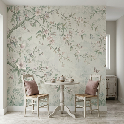 Blossoming Branches Wallpaper Chinoiserie Style Wall Mural