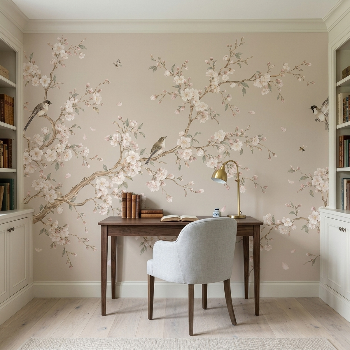Spring Blossom Branches Wallpaper Bird And Butterfly Wall Mural