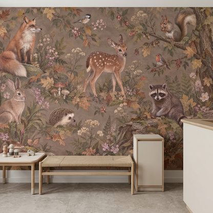 Woodland Animals And Autumn Forest Wallpaper Storybook Wall Mural