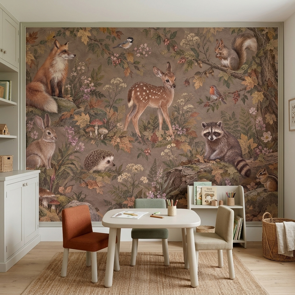Woodland Animals And Autumn Forest Wallpaper Storybook Wall Mural