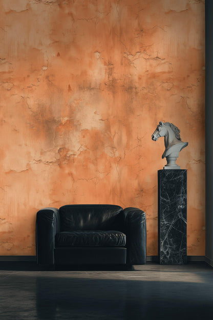 Distressed Terracotta Wallpaper Mural Rustic Rusty Wall Decor Industrial Peel Stick