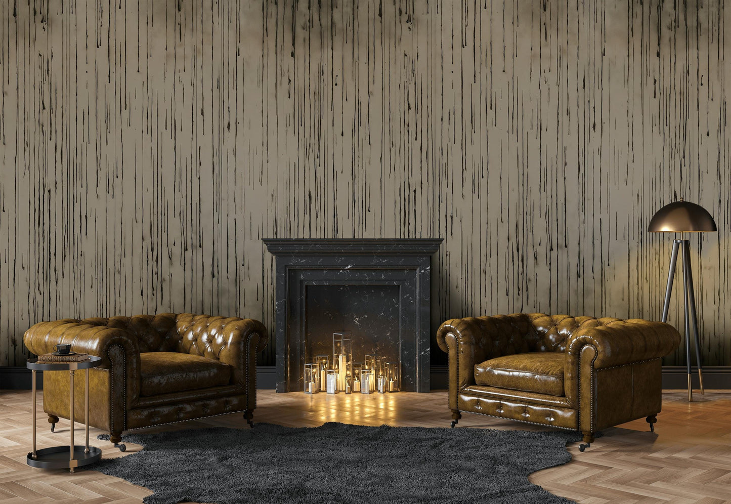 Abstract Drip Paint Wallpaper | Modern Industrial Wall Mural | Textured Peel and Stick Decor