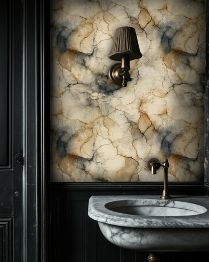 Cracked Earth Texture Wallpaper | Abstract distressed Wall Mural | Neutral Peel and Stick Decor