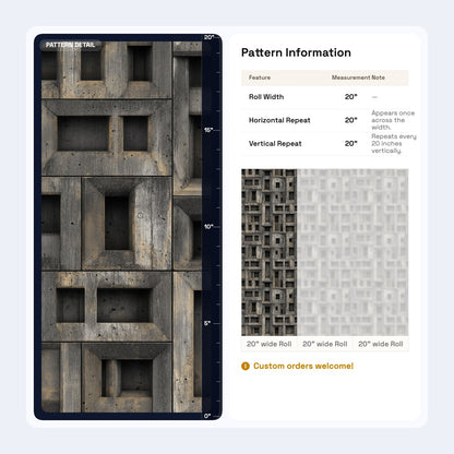3D Geometric Relief Wallpaper Industrial Modern Brutalist Wall Mural