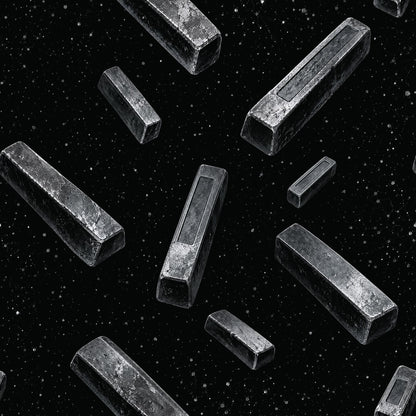 Floating Metallic Blocks Wallpaper Silver Gray On Black