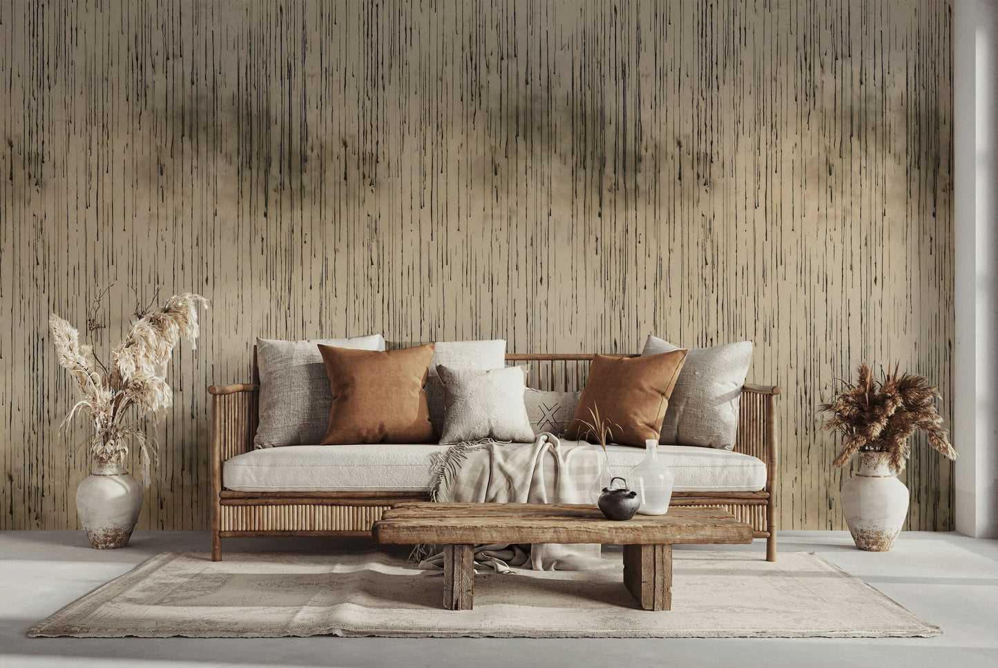 Abstract Drip Paint Wallpaper | Modern Industrial Wall Mural | Textured Peel and Stick Decor