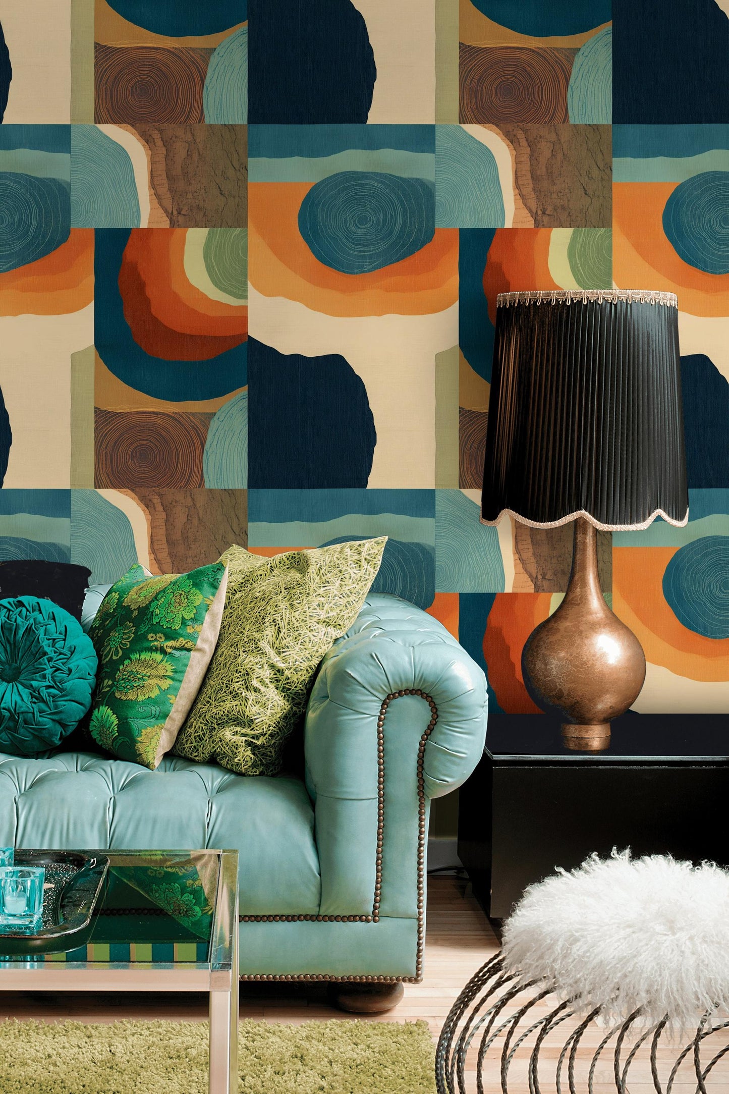 Abstract Nature Blocks Wallpaper: Earth Tones Peel and Stick Wall Mural