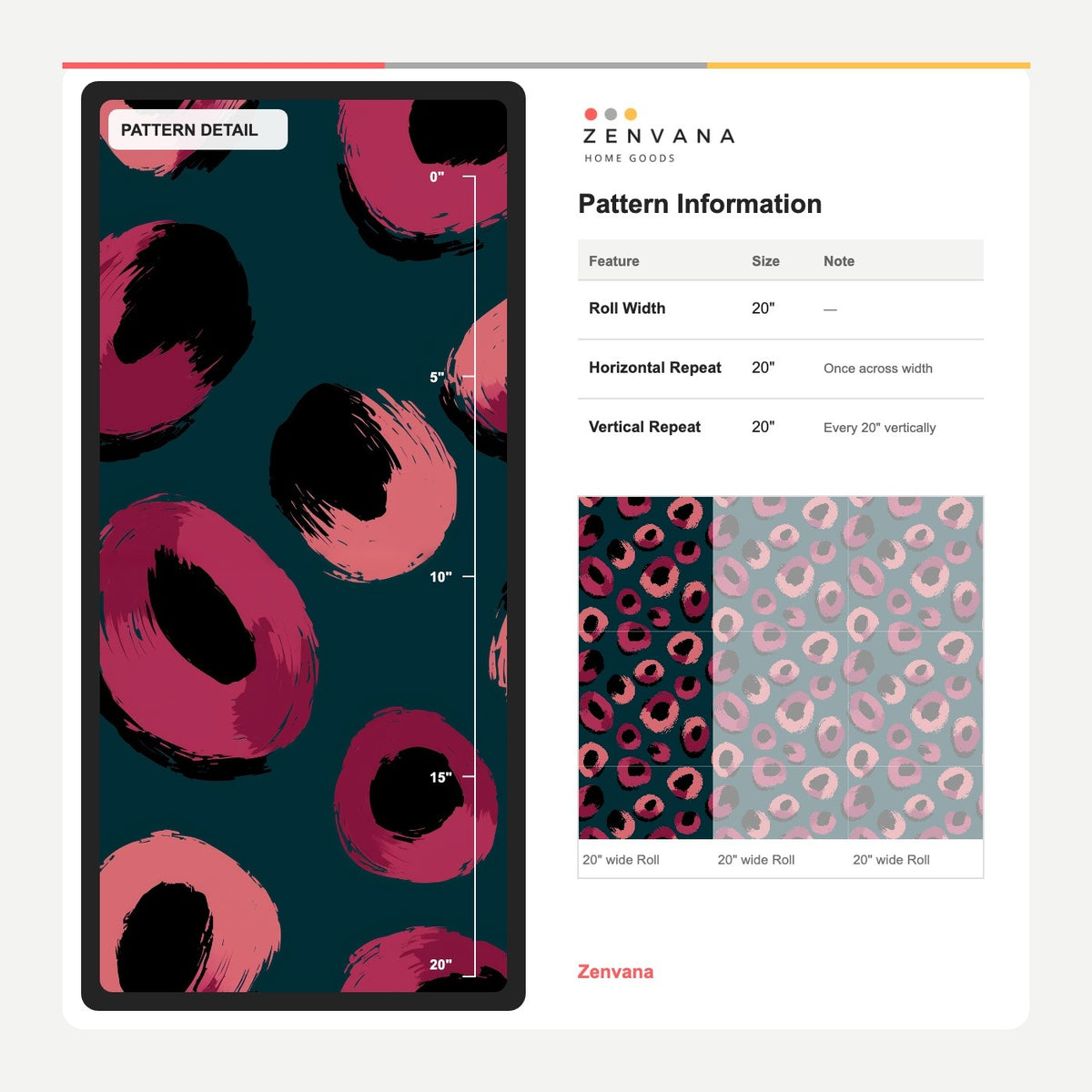 Pink Brushstroke Spot Wallpaper on Deep Teal