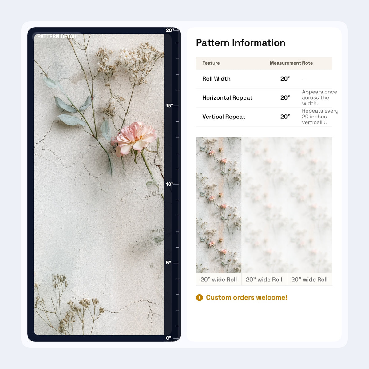 Soft Pastel Plaster Wallpaper Blush Rose Botanical Floral