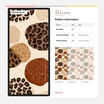 Leopard Print Circle Wallpaper in Terracotta and Caramel