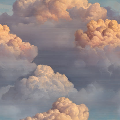 Golden Hour Cloud Wallpaper with Peach Sunset Skies