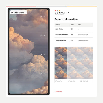 Golden Hour Cloud Wallpaper with Peach Sunset Skies