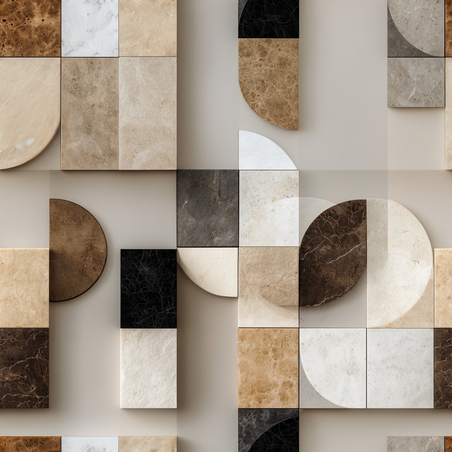 Modern Geometric Stone Wallpaper Organic Modern Bauhaus Pattern Neutral Wall Decor