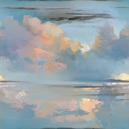 Soft Cloud Wallpaper Abstract Blue Sky Painterly Cloudscape