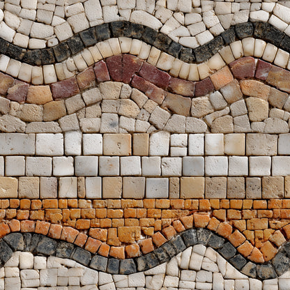 Travertine Mosaic Wallpaper Mediterranean Stone Tile Pattern Luxury Wall Decor