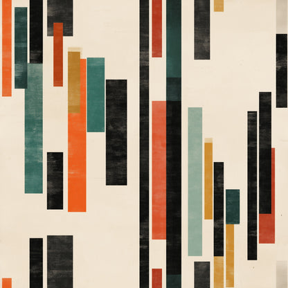 Modernist Graphic Wallpaper Vertical Color Block Geometric Decor