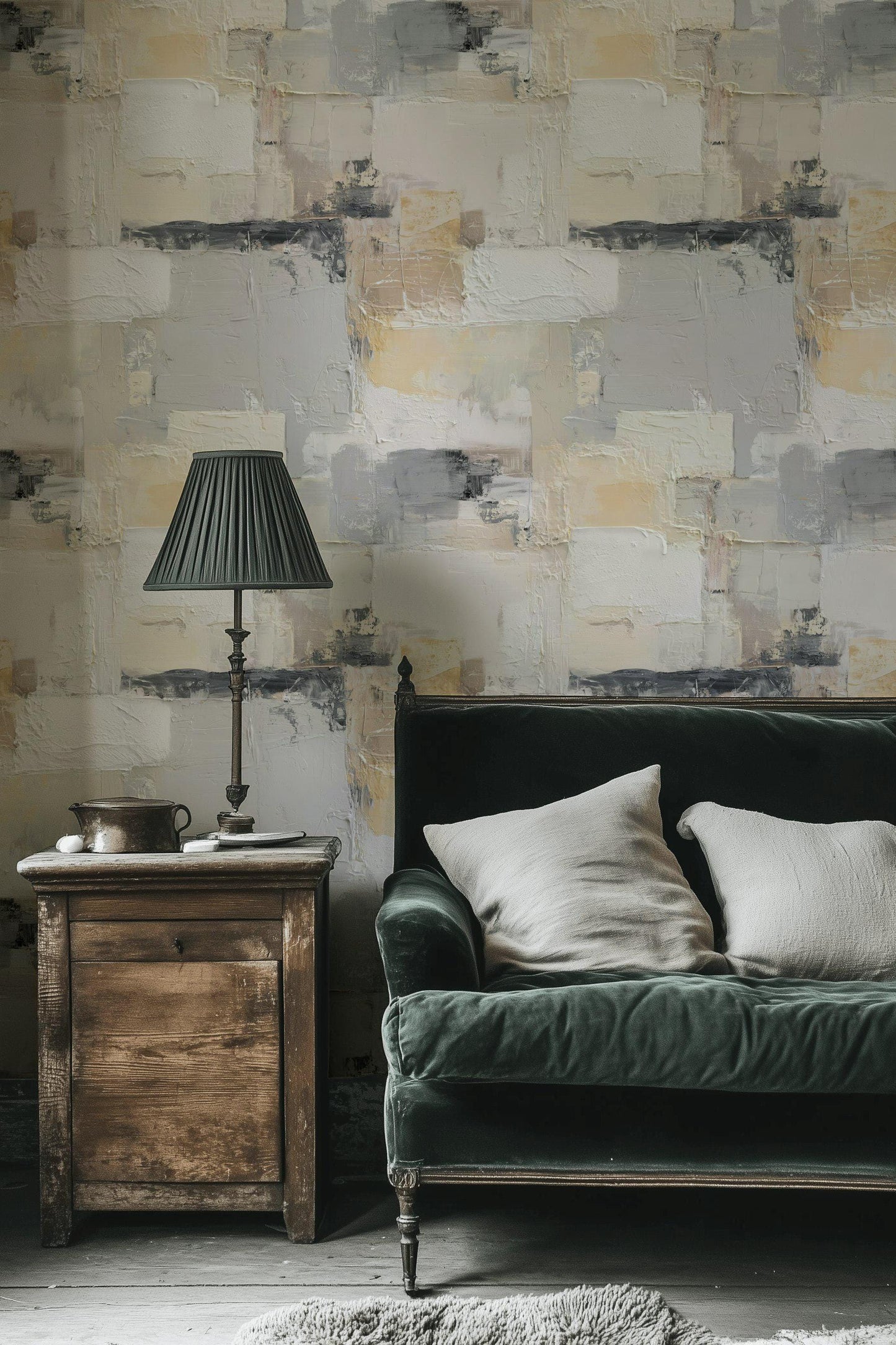 Abstract Textured Plaster Wallpaper | Modern Neutral Wall Mural | Minimalist Peel and Stick Decor