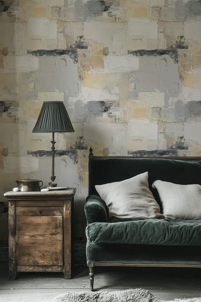 Abstract Textured Plaster Wallpaper | Modern Neutral Wall Mural | Minimalist Peel and Stick Decor