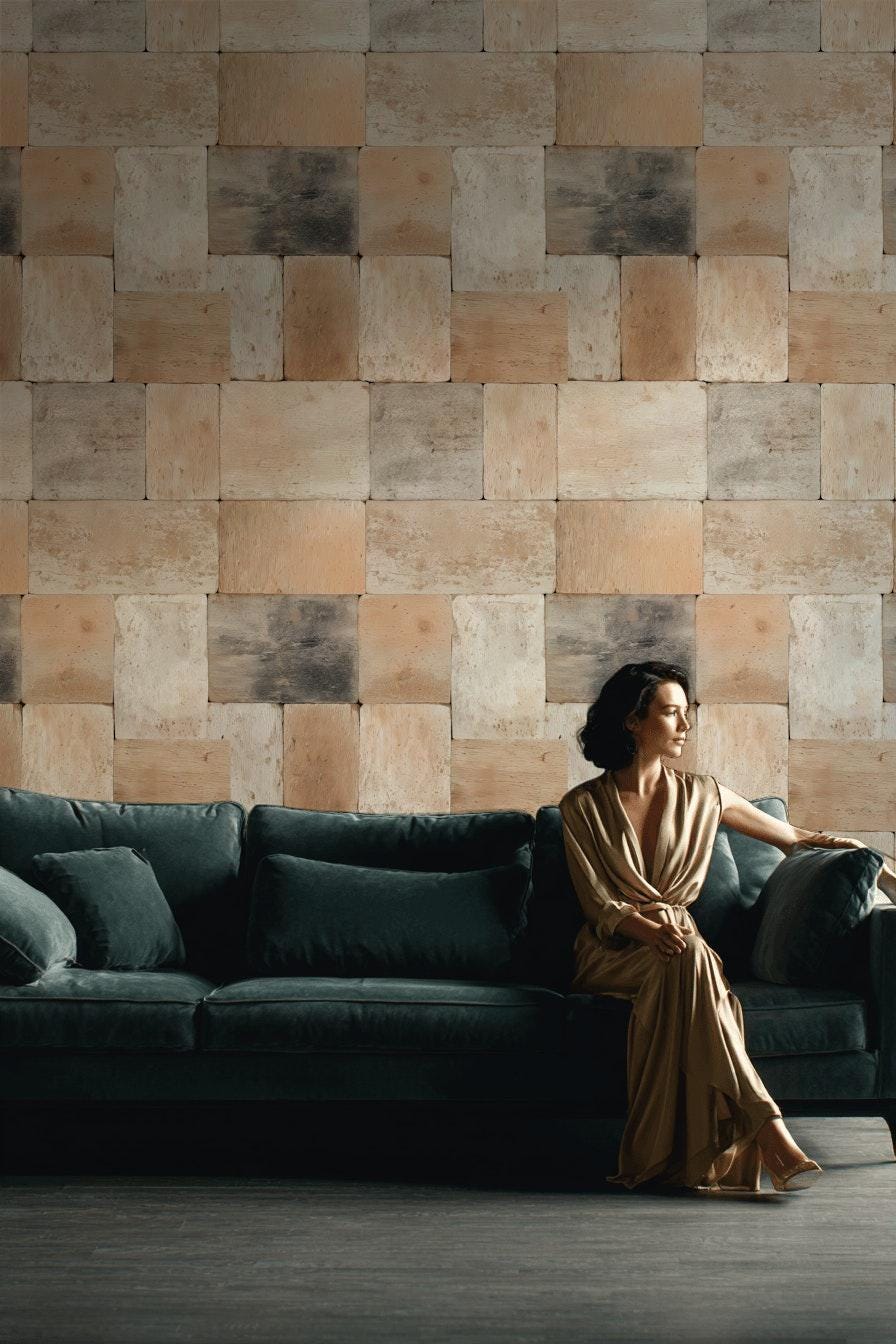 Rustic Brick Peel and Stick Wallpaper: Farmhouse Cabin Wall Mural