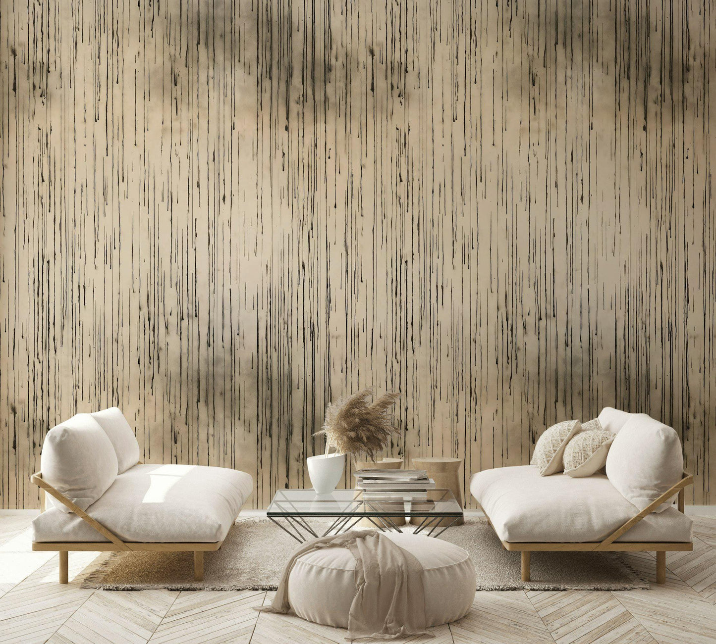 Abstract Drip Paint Wallpaper | Modern Industrial Wall Mural | Textured Peel and Stick Decor