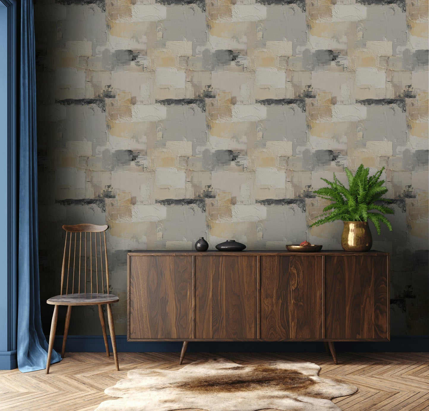 Abstract Textured Plaster Wallpaper | Modern Neutral Wall Mural | Minimalist Peel and Stick Decor